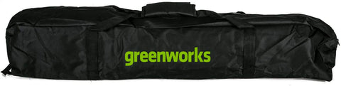 Greenworks carry case front view, durable transport for your pole saw.