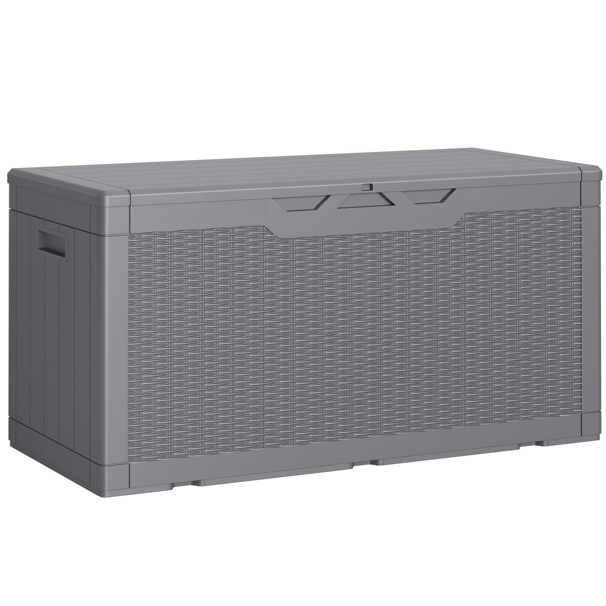 Greesum 100 gallon deck box with lock secures outdoor tools