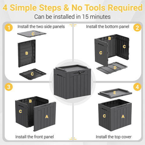 Greesum 31-gallon kit includes tools and manual for quick assembly.