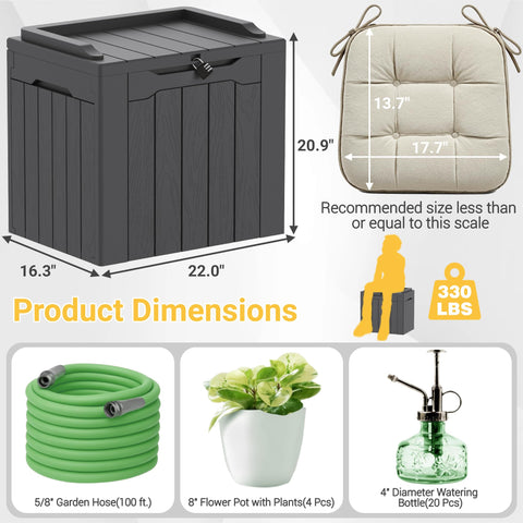 Greesum deck box features lockable holes for added security.