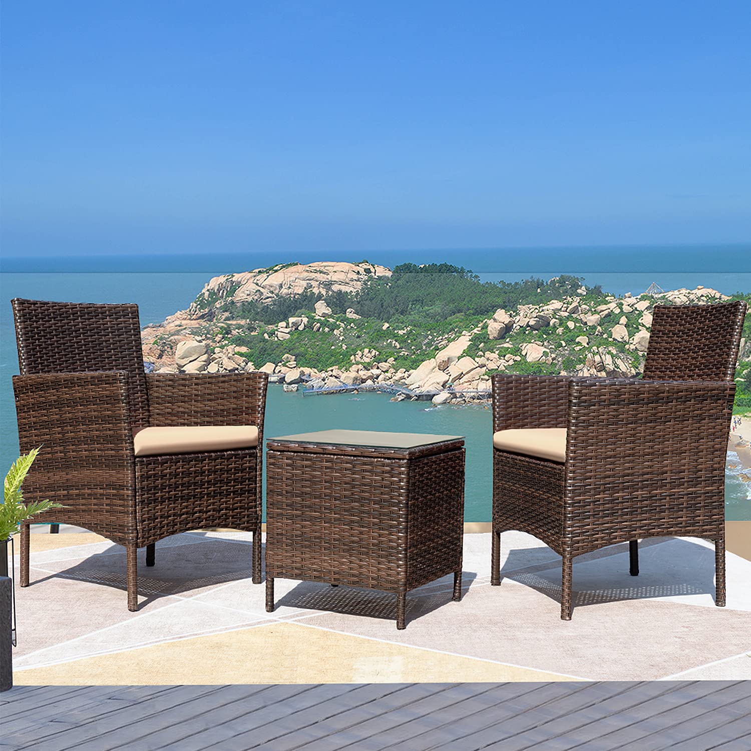 Greesum cushions provide soft comfort in a garden seating setup