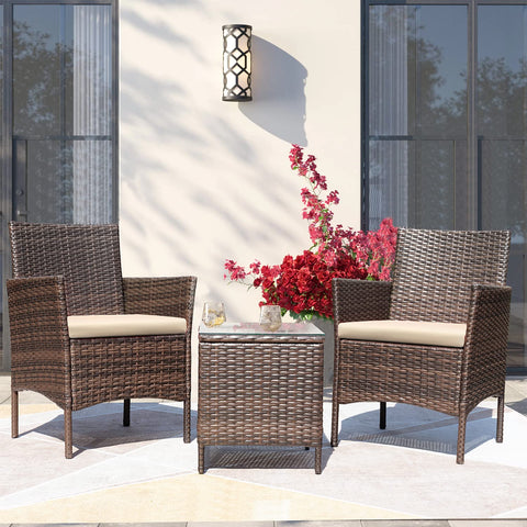 Greesum 3-piece patio right chair with cushion for comfortable outdoor seating