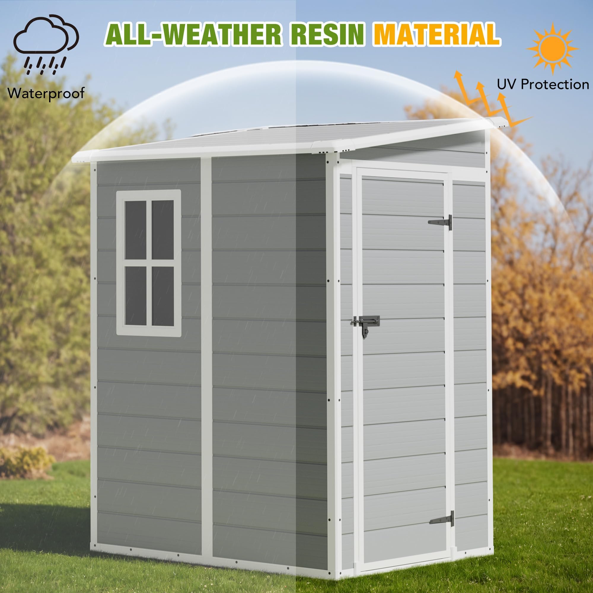 Greesum 5x4ft shed interior floor scene with clean storage surface.