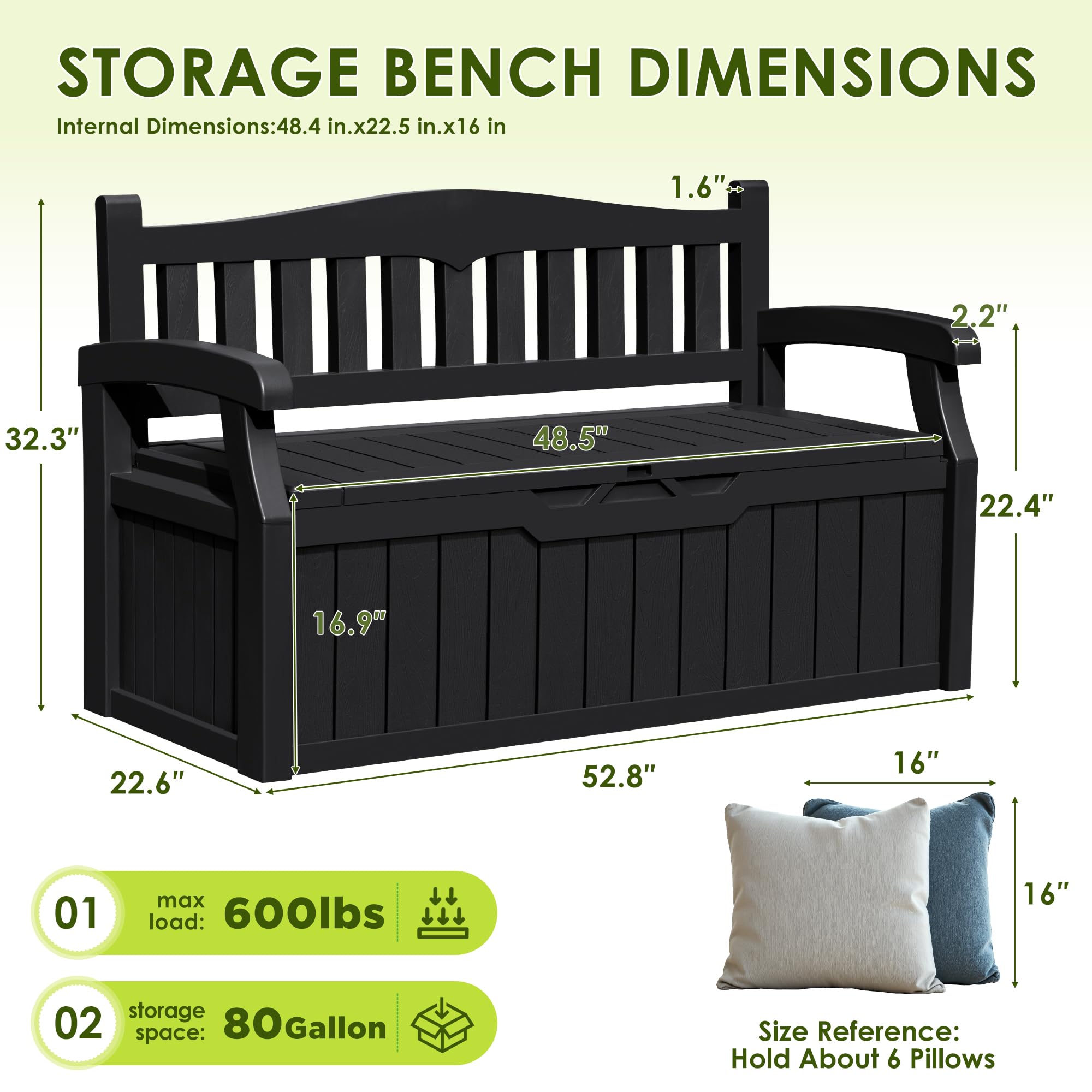 Greesum concealed storage under the seat keeps cushions organized.