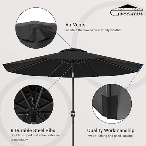 Greesum screw-in pole design makes setup quick and stable.