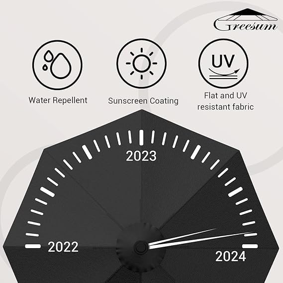 Greesum waterproof fabric resists water and fading for longer outdoor use.