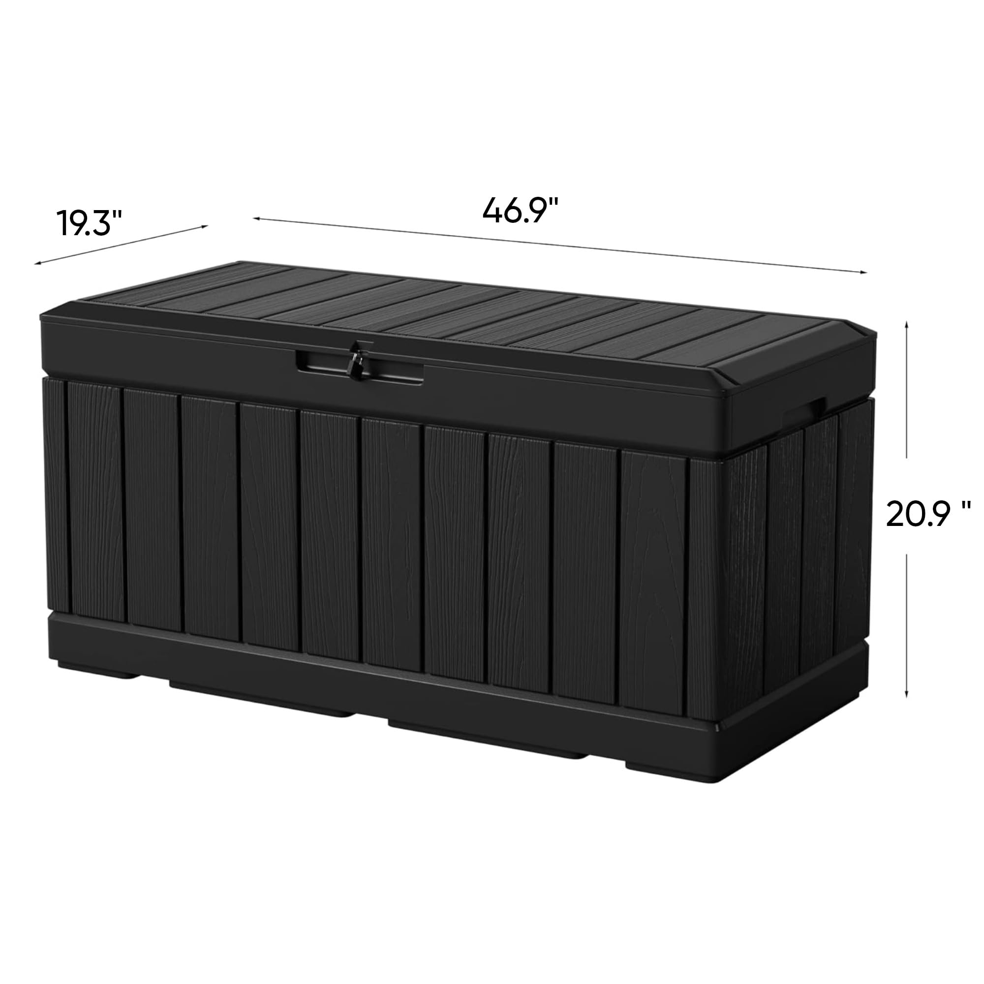 Greesum easy-assembly six-panel deck box simplifies setup.