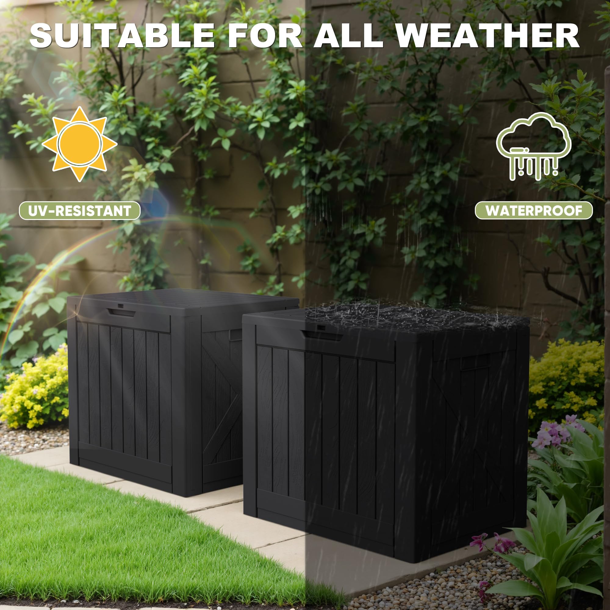 Greesum lockable latches and weatherproof seal protect contents from rain and dust.
