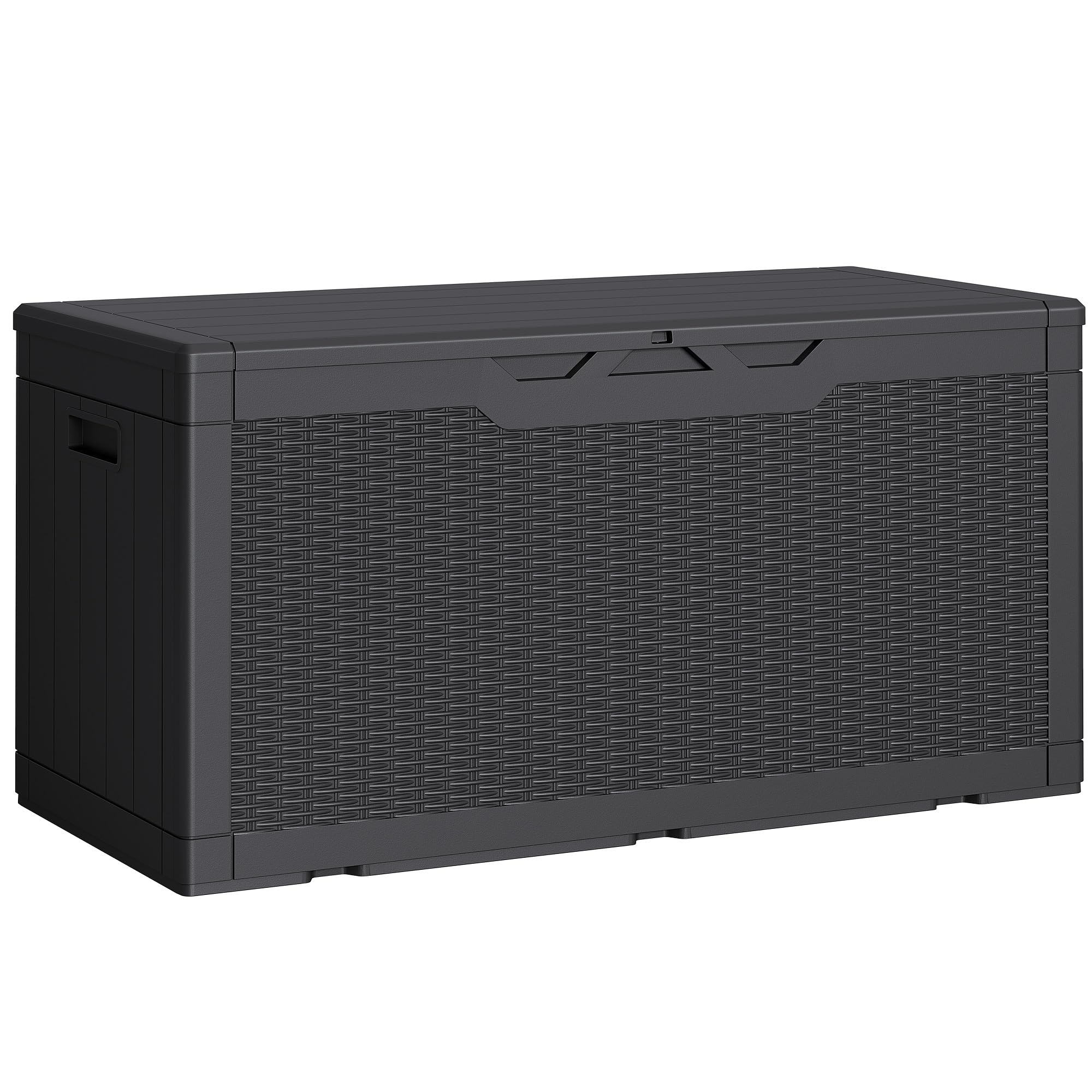 Greesum 100 gallon outdoor storage box with spacious interior for garden items.