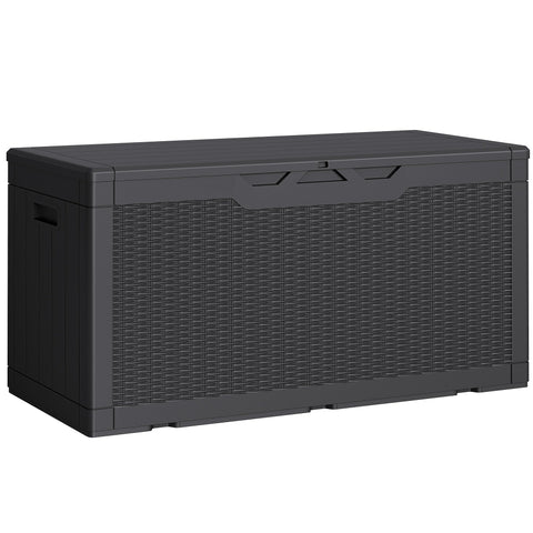 Greesum 100 gallon outdoor storage box with spacious interior for garden items.