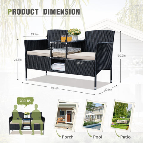 Greesum patio loveseat compact space saving design for small areas.