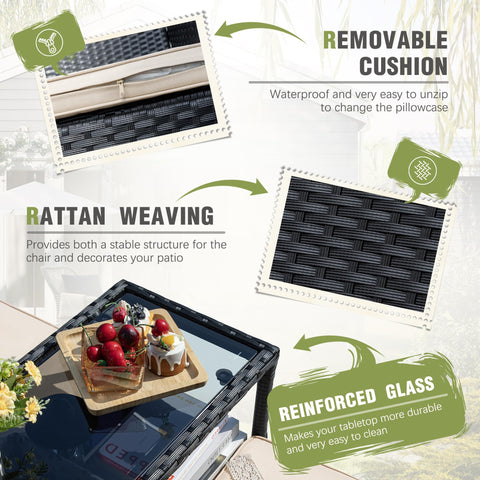 Greesum PE rattan weather resistant for year round outdoor use.