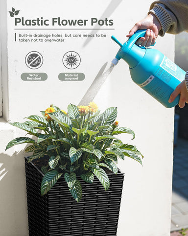 Greesum planter tray drainage holes close up demonstrates leak-proof design.