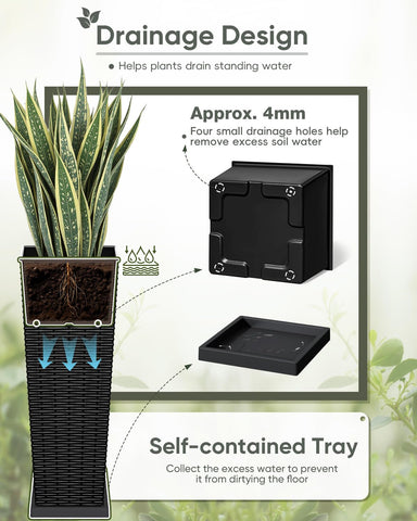 Greesum tall planter indoor use shown for desks and windowsills.