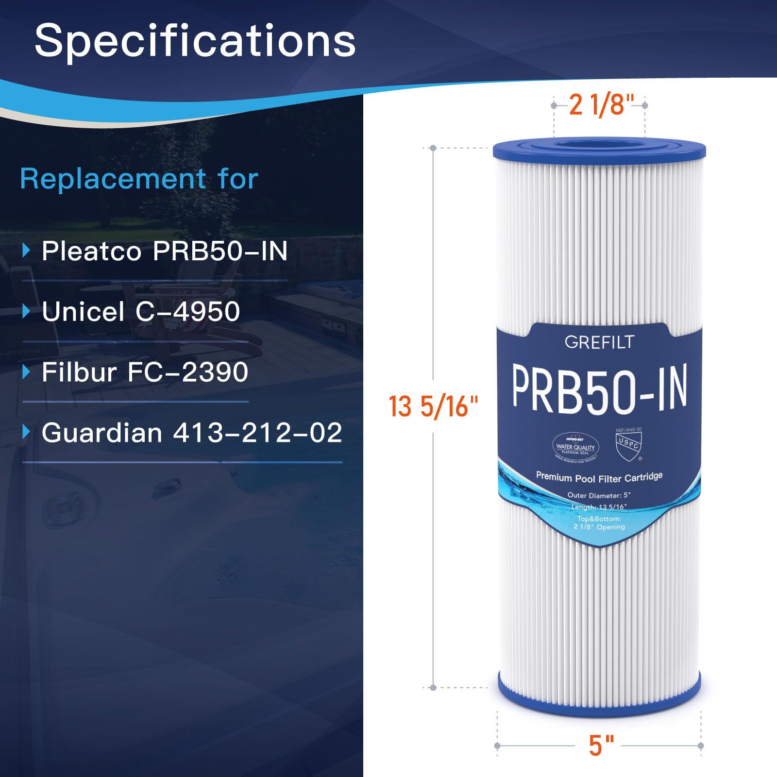 Grefilt C-4950 end caps provide a tight seal for leak-free performance.