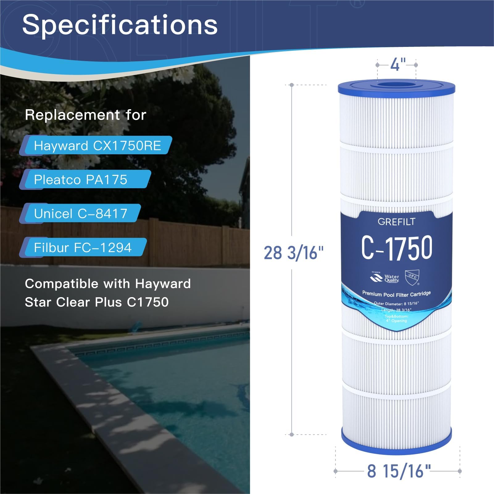 Grefilt C1750 filter fabric close up shows 30 micron filtration and dense fiber structure
