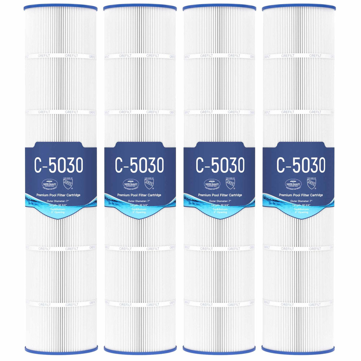 Grefilt C5030 pool filter cartridges pack for easier maintenance and clearer water.