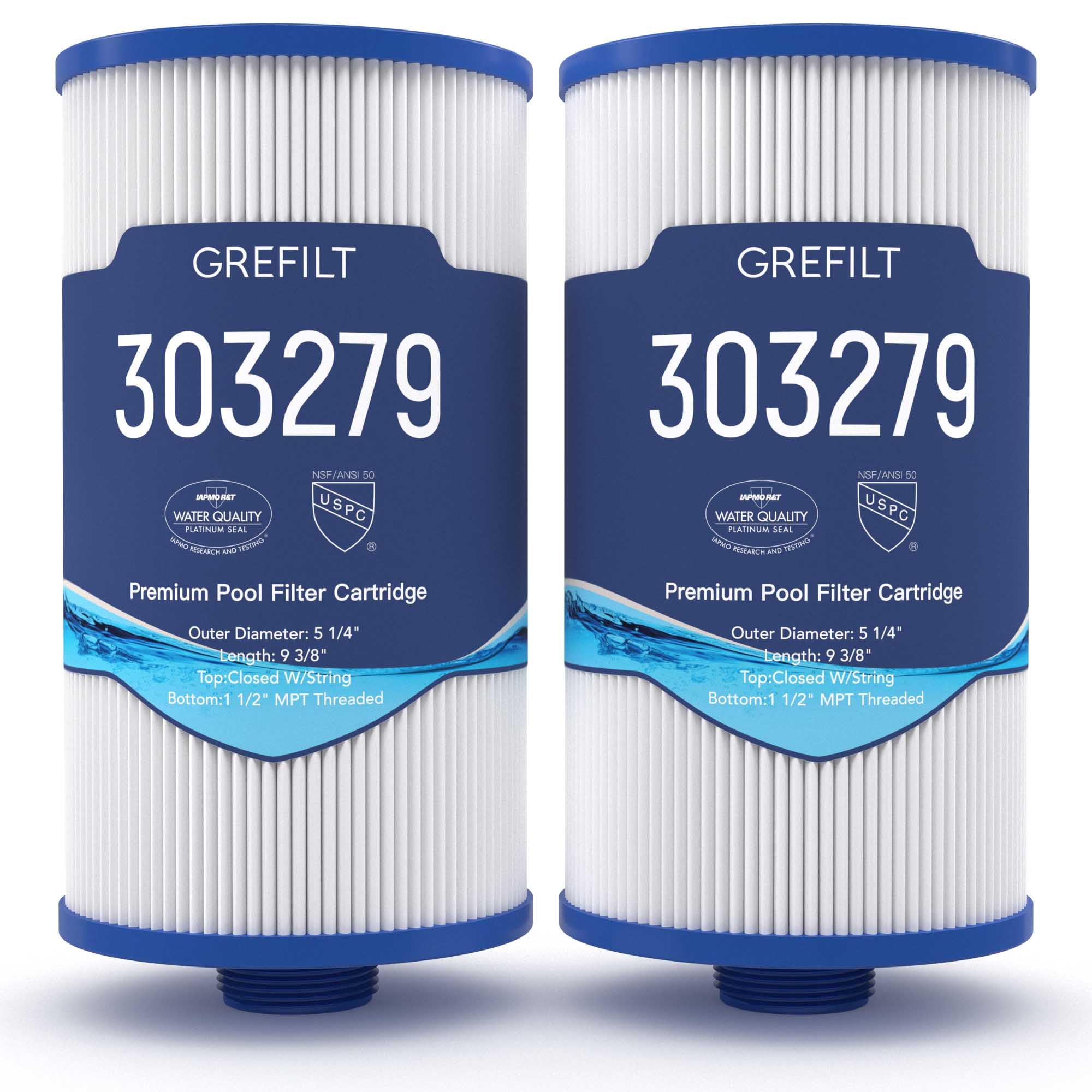 Grefilt hot tub filter compatible with Watkins 303279 for clean spa water