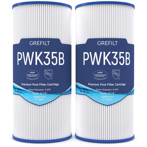 Grefilt PWK35B filter cartridge for hot tub, compatible with Limelight and similar spa models.