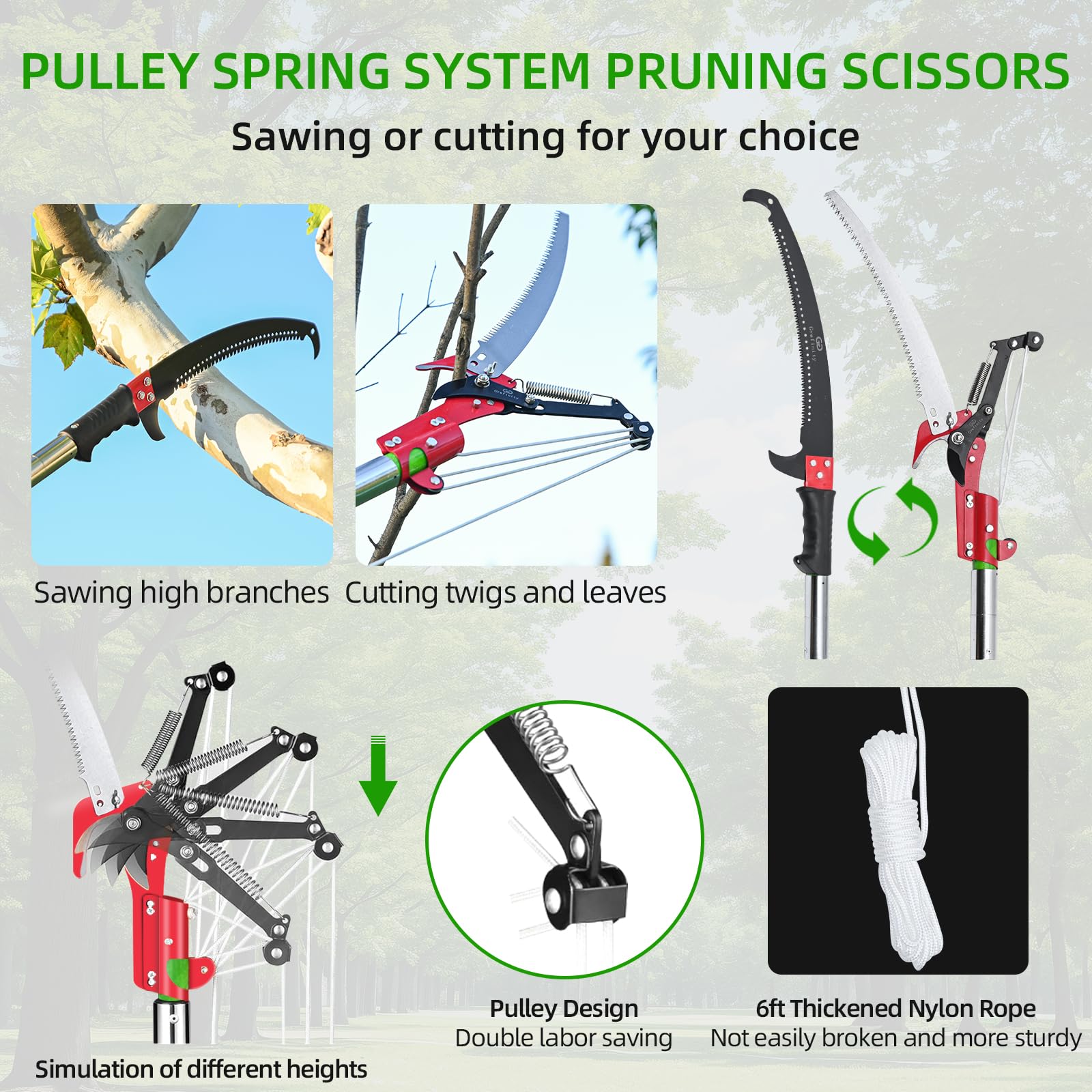 Grefinity eight-piece fiberglass poles ensure stable extension.