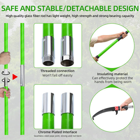 Grefinity carbon steel blade with dual hooks cuts thick wood cleanly.