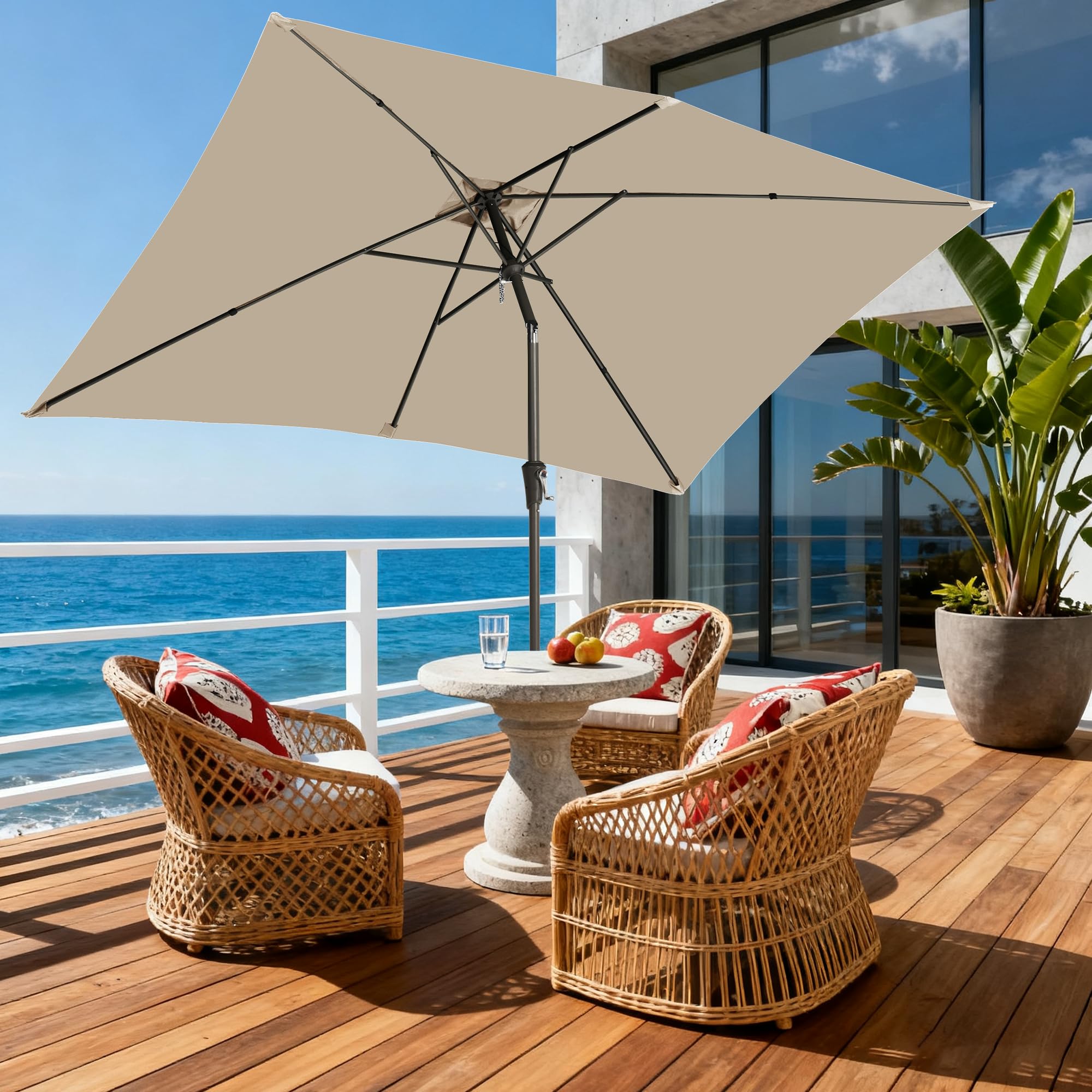 GREFORG beige color complements outdoor decor and maintains a subtle, elegant look.
