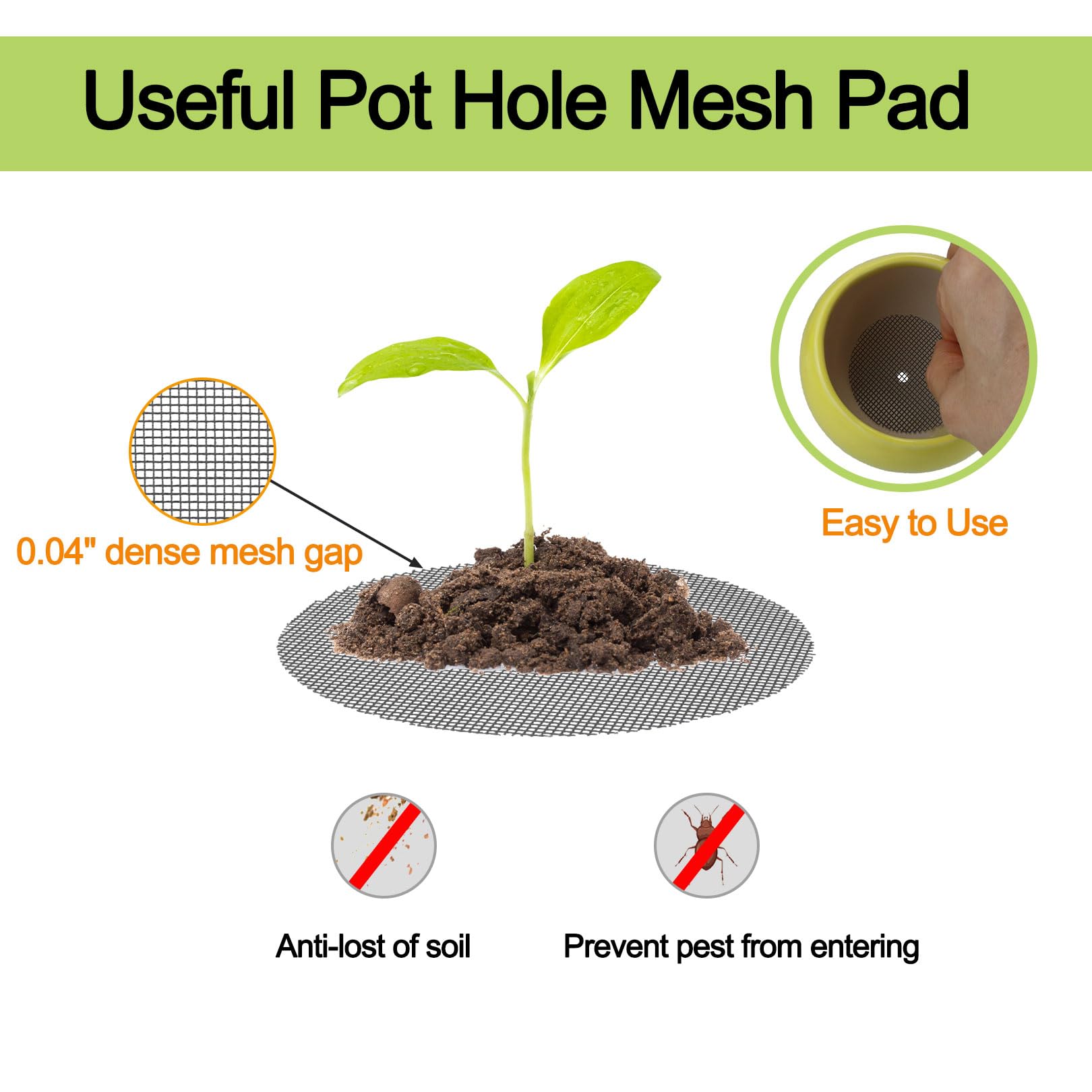 GREGICH Bonsai Mesh 4-inch drainage screen suitable for larger pots and stability.