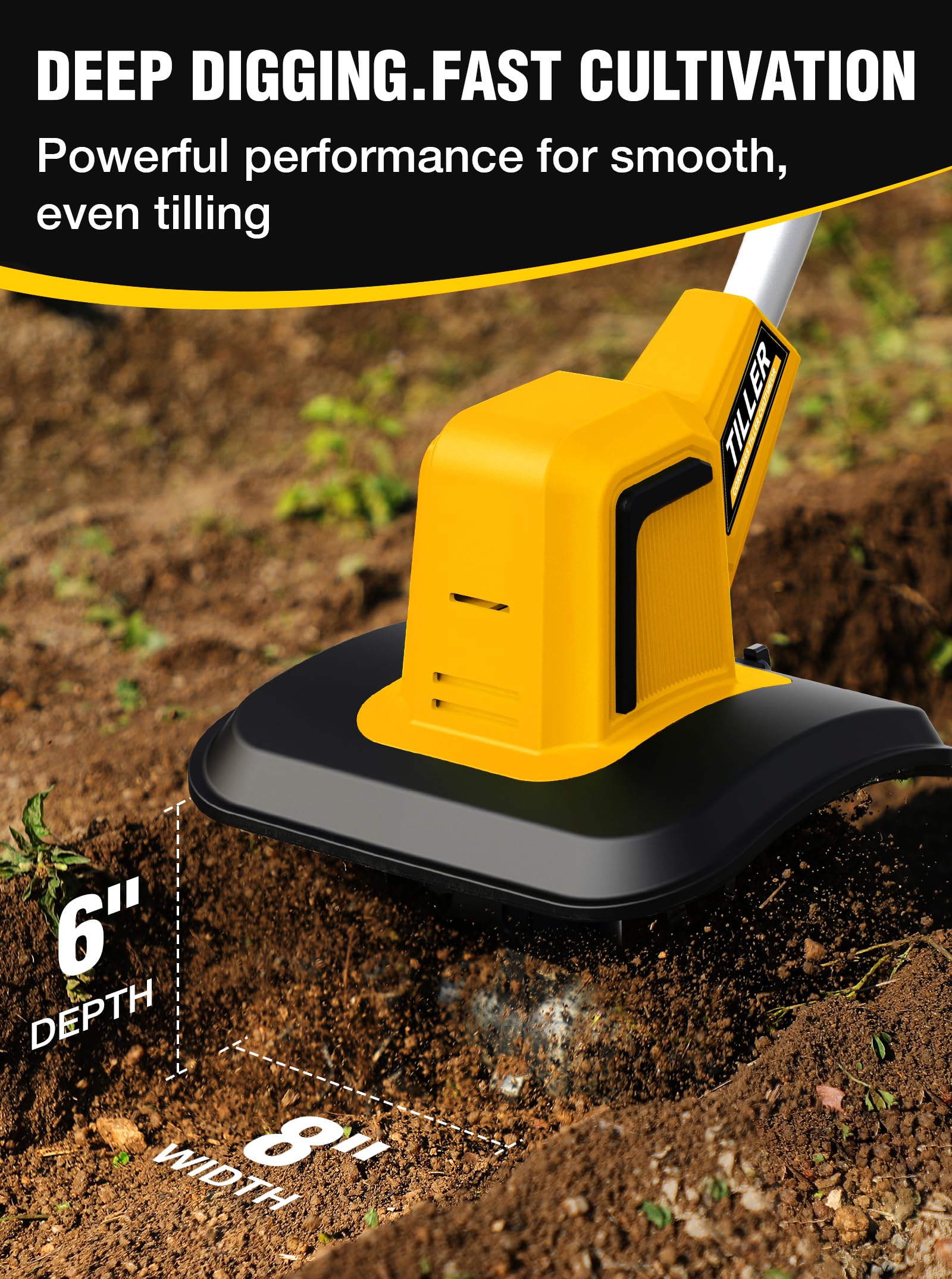 Grelawner 48 steel tines deliver efficient soil turning for quicker garden bed readiness.