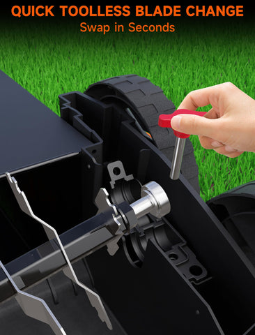 Grelawner 14.5-gallon bag traps thatch and debris, keeping the yard tidy.