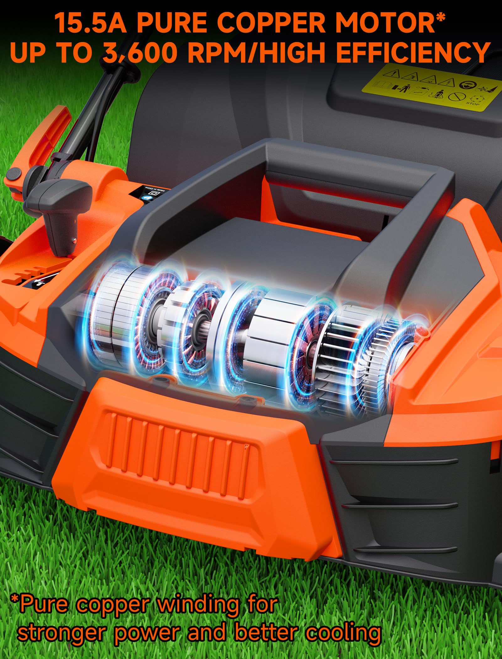 Grelawner depth adjustment lever provides precise control for lawns.