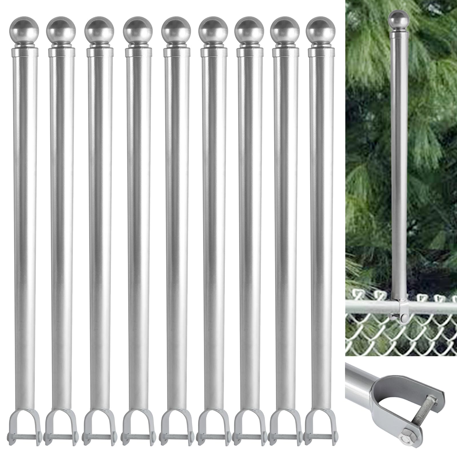 GRELWT 9-pack fence extender atop rail: enhances dog containment and boundary clarity