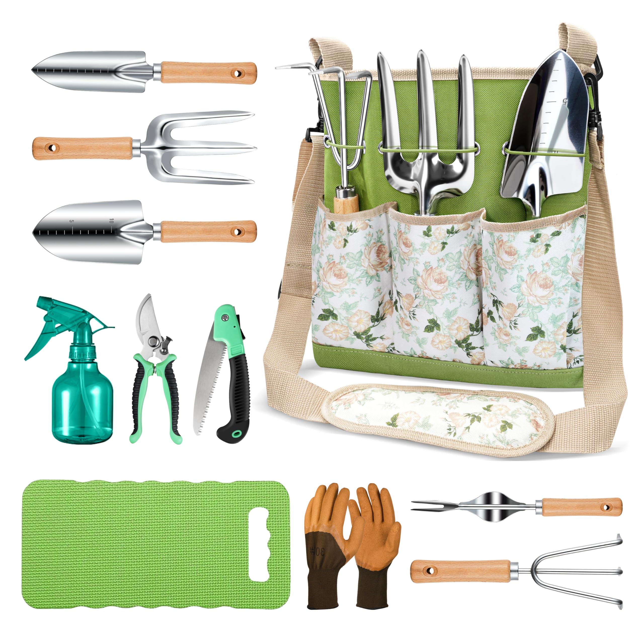 Grenebo all-in-one garden tool set with crossbody bag, ready for everyday gardening tasks.