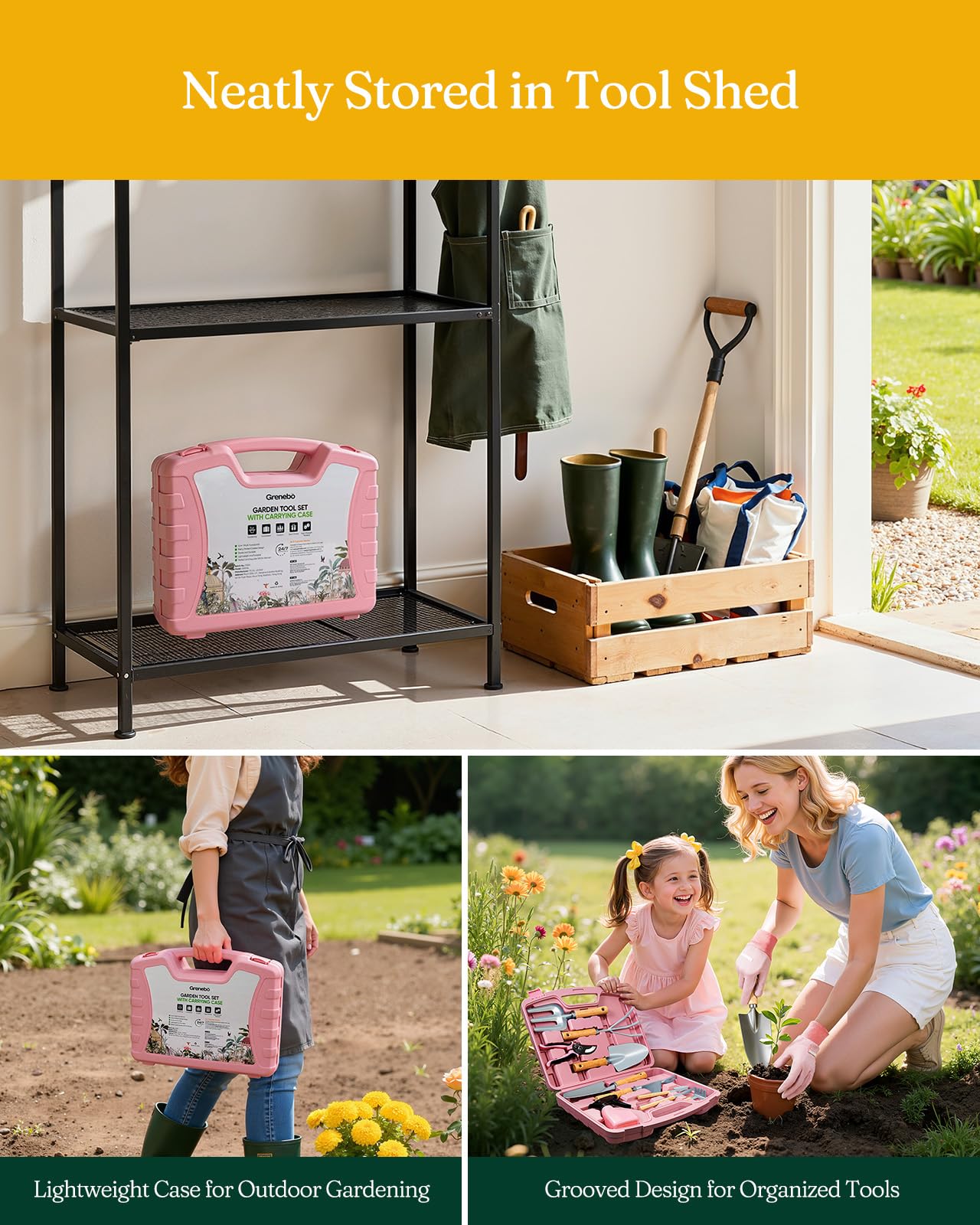 Grenebo complete set covers digging, planting, pruning, and watering tasks