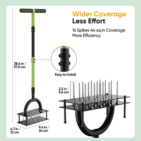 Self-cleaning springs on Grenebo aerator remove soil during use