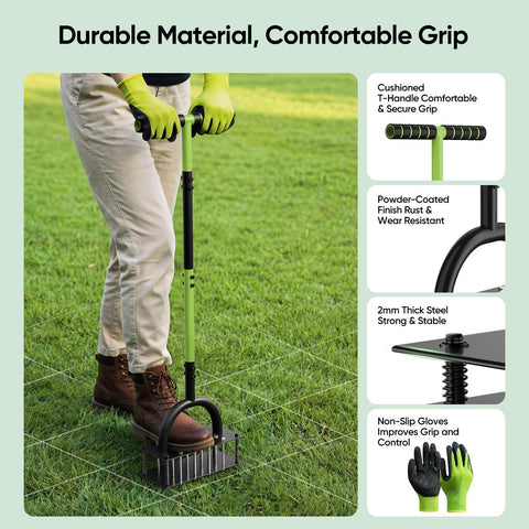 Spikes retract on Grenebo aerator for safe, compact storage