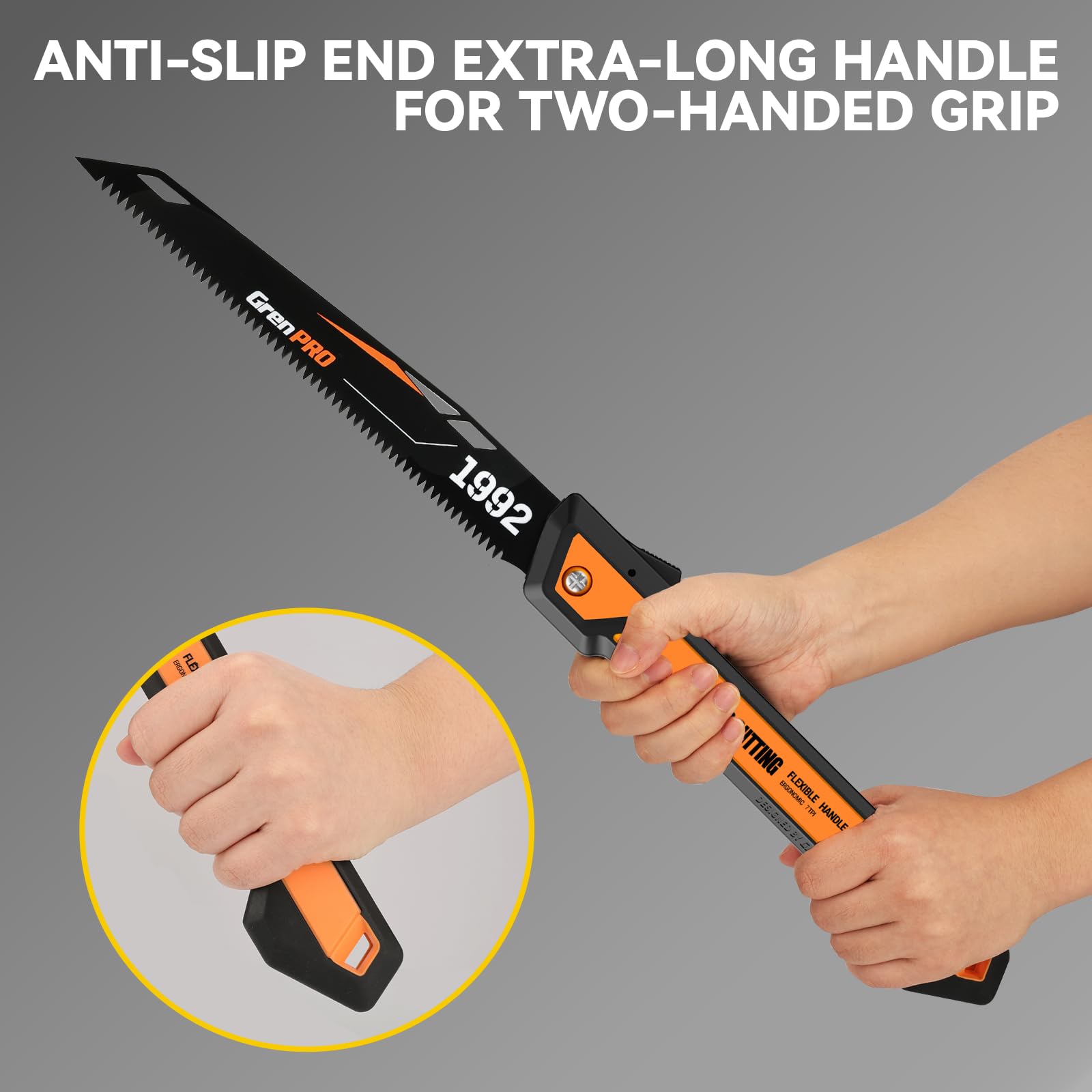 GRENPRO folding saw folds to a compact 10-inch size for easy transport