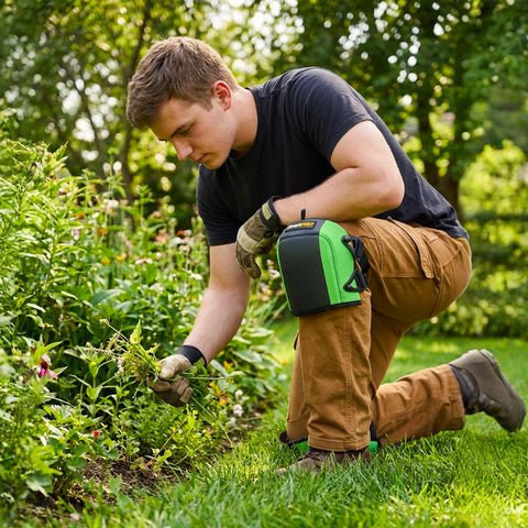 GRENPRO knee pads ready for gardening and groundwork on uneven surfaces