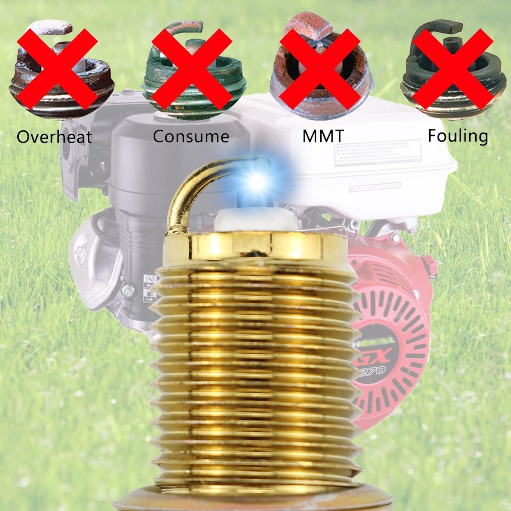 Durable GREPSPUD spark plugs suited for many engines