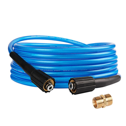 GRESTOAL pressure washer hose 25ft with 1-4in fitting for versatile cleaning tasks.