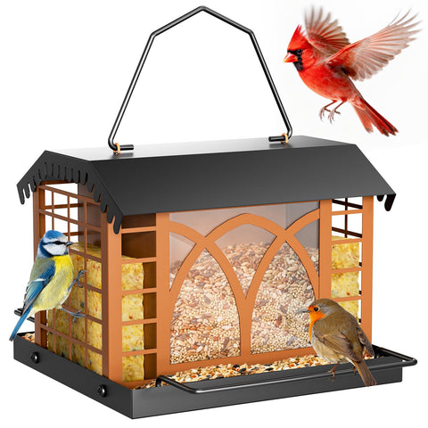 Grete Gotye bird feeder with dual suet cages for versatile feeding