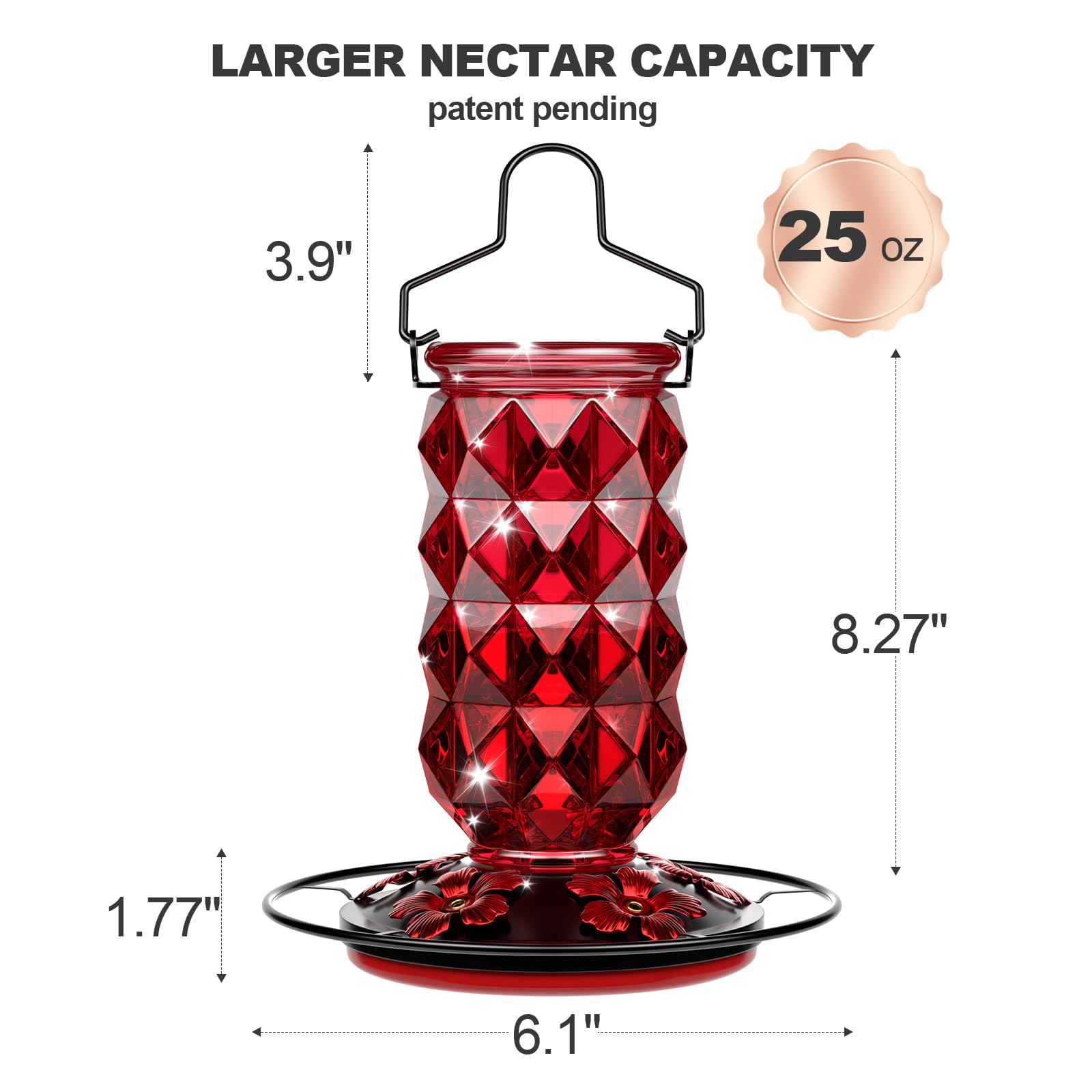 Grete Gotye diamond cylindrical glass design resists outdoor wear year round.