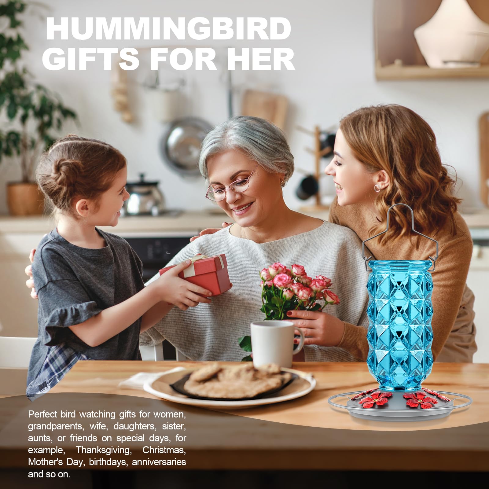 Grete Gotye gift-ready hummingbird feeder for women and nature lovers.