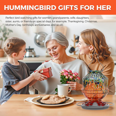 Grete Gotye gift-ready hummingbird feeder for moms and bird lovers