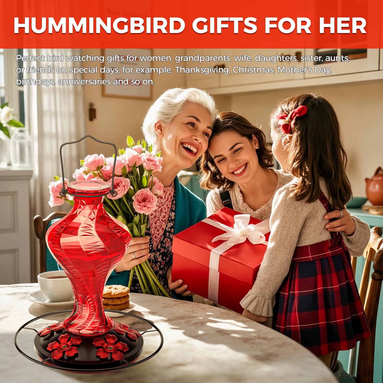 Grete Gotye gift-ready hummingbird feeder for nature lovers and moms.