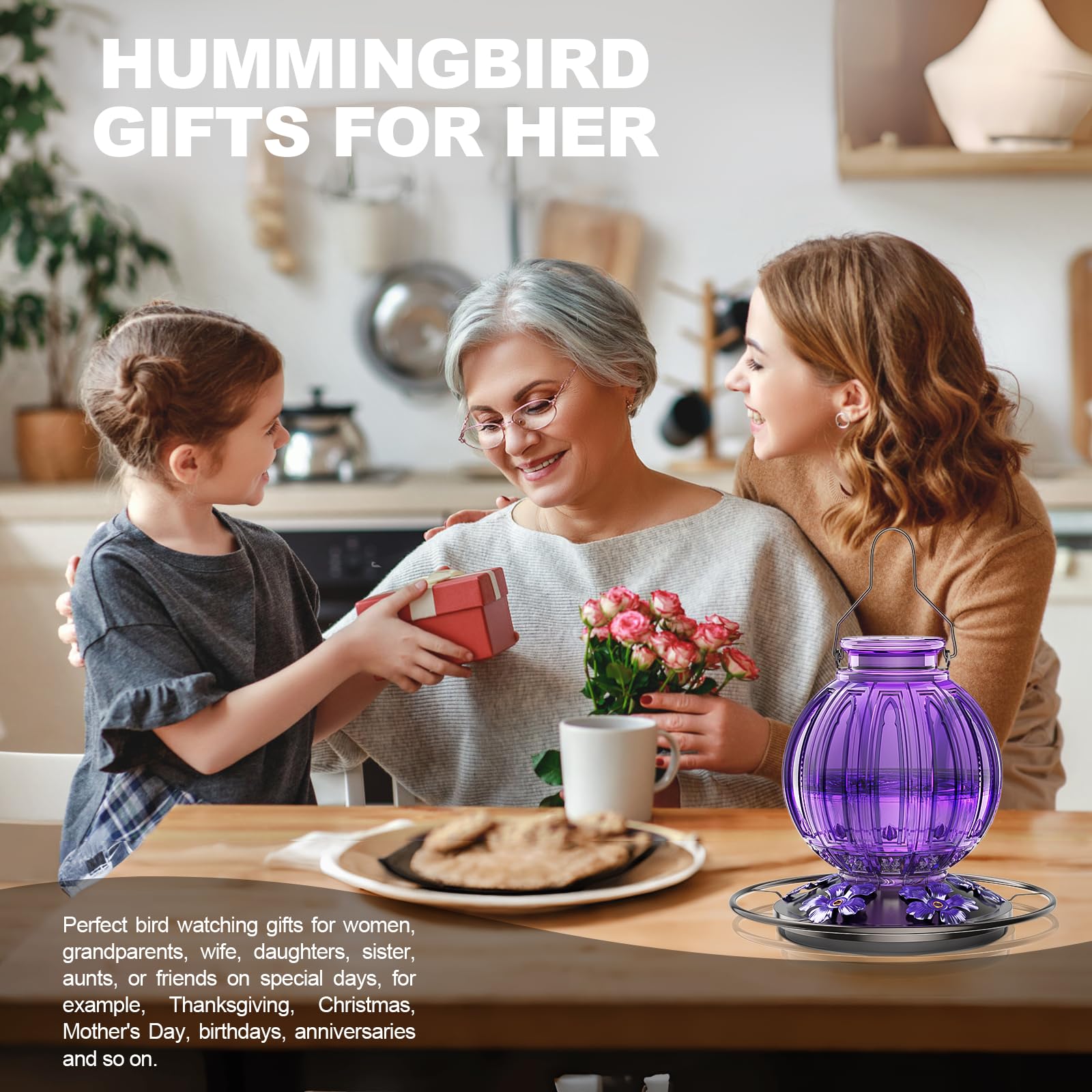 Grete Gotye gift-ready hummingbird feeder for bird lovers and moms