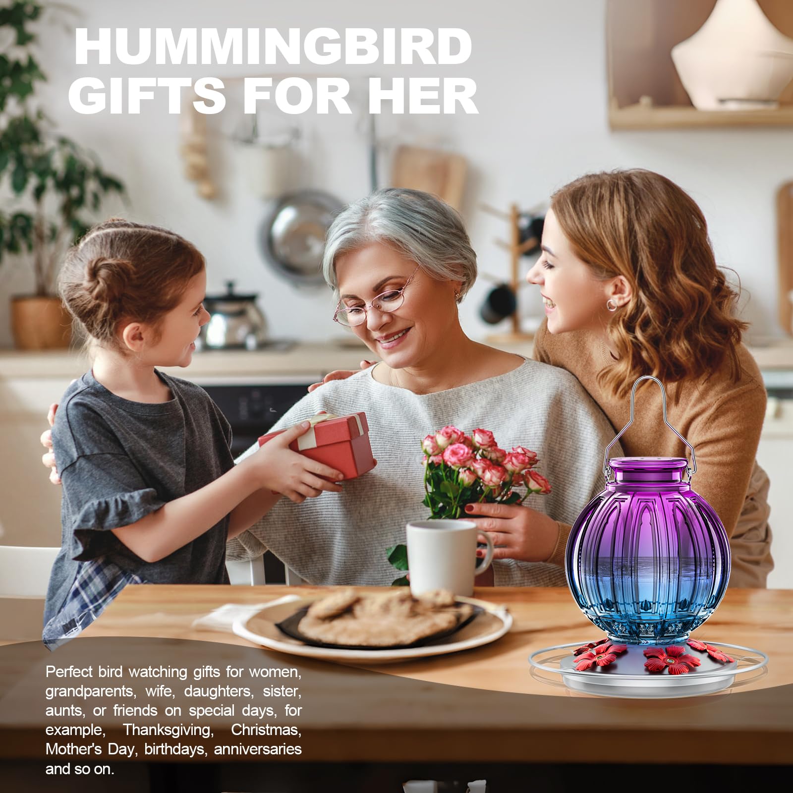Grete Gotye hummingbird feeder makes a thoughtful gift for nature lovers