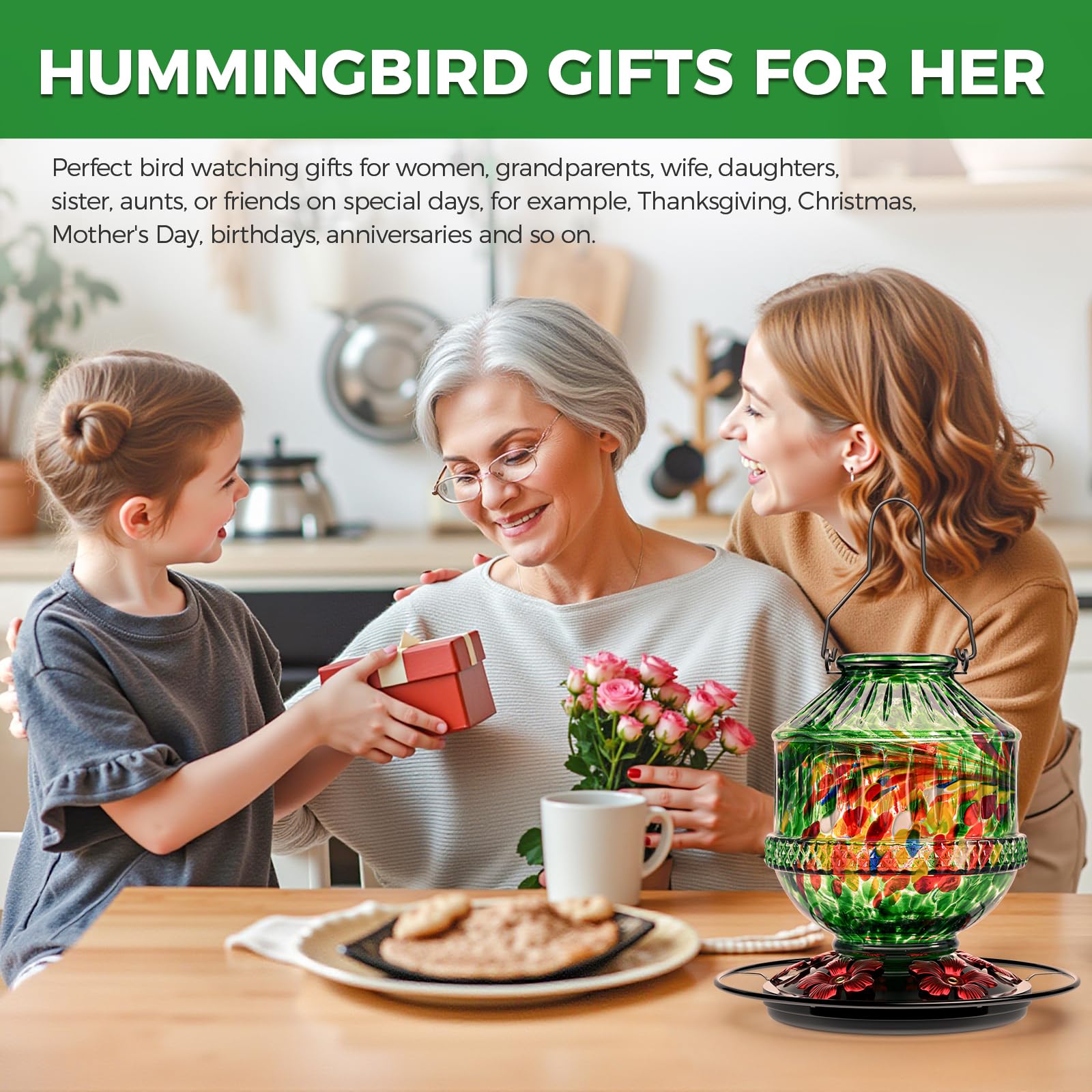 Grete Gotye gift-ready hummingbird feeder for bird lovers and gardeners