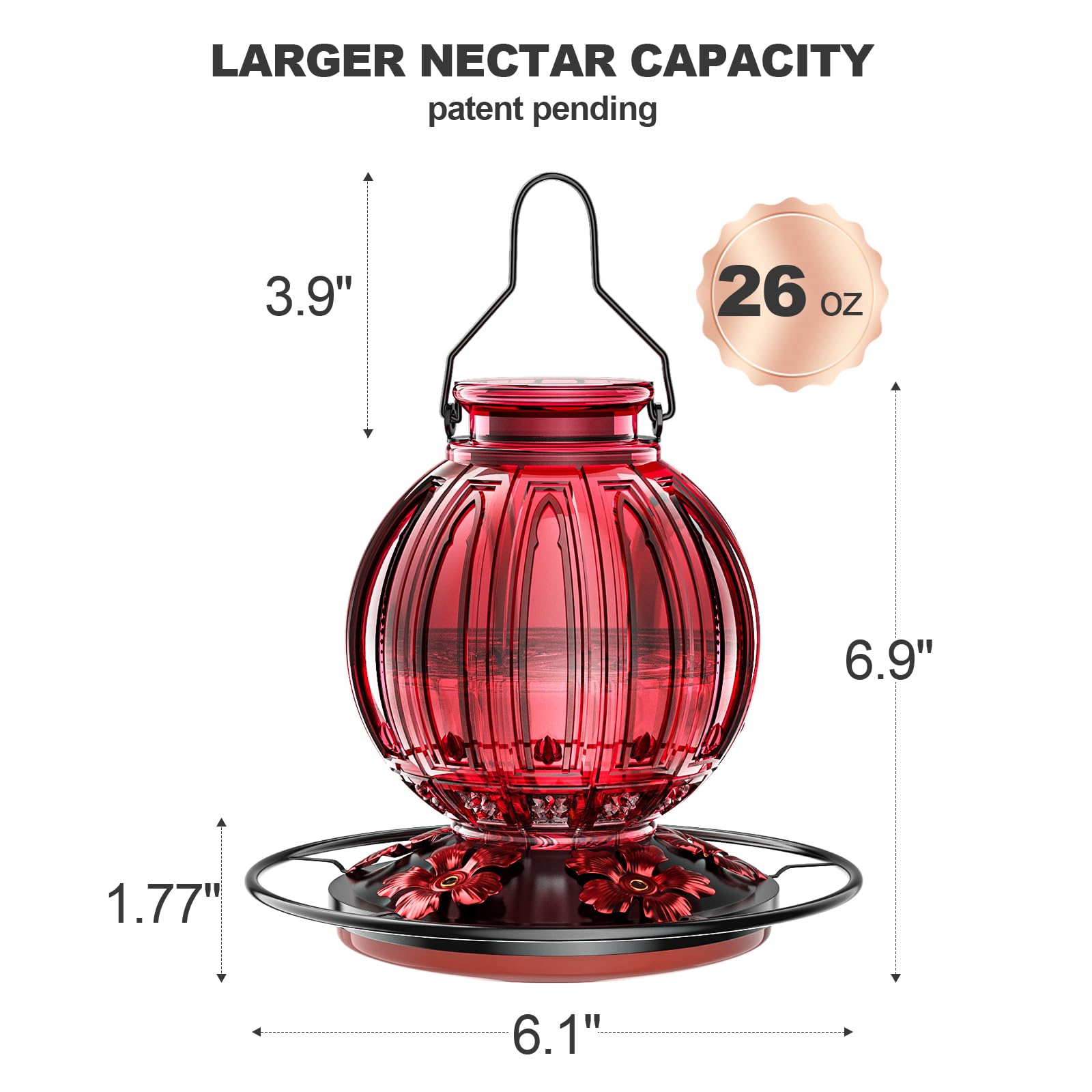 Grete Gotye leak-proof base keeps nectar secure even on breezy days.
