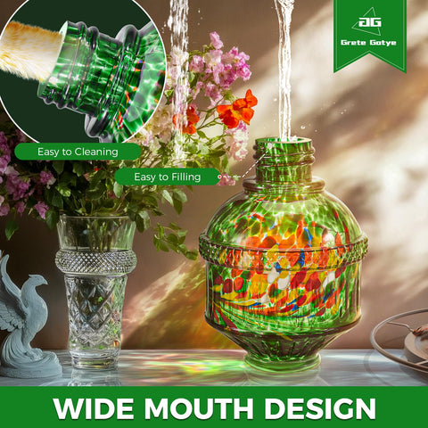 Grete Gotye outdoor glass feeder doubles as elegant garden decor