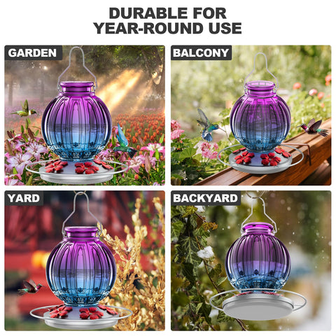Grete Gotye purple-blue finish adds charming garden decor